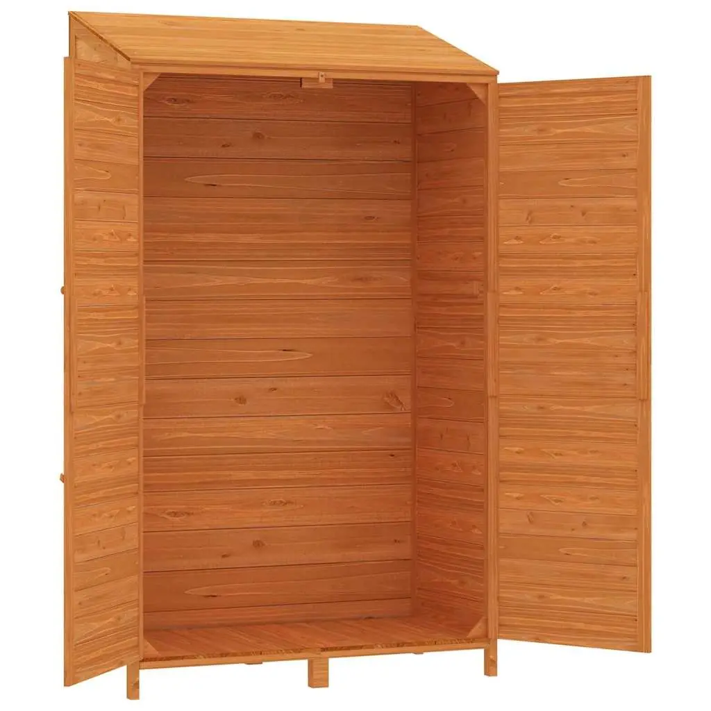 Garden Shed Solid Fir Wood 102x52x174.5cm Brown Outdoor Storage Structure
