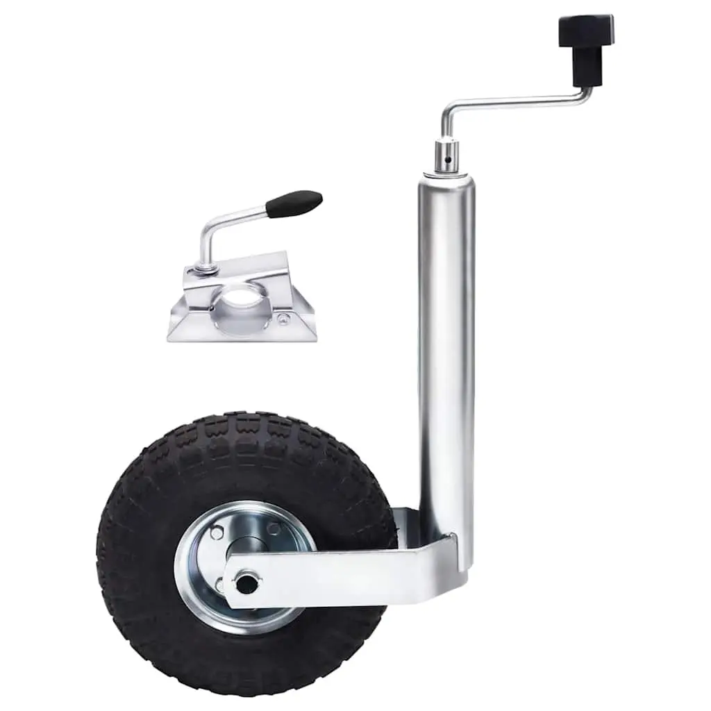 Jockey Wheel Adjustable Height Stabiliser 48mm Galvanised Steel Silver