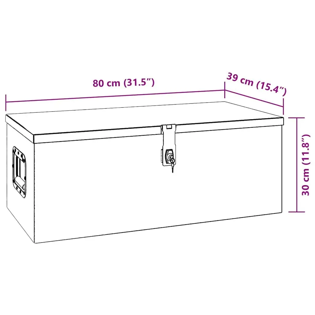Storage Box Aluminium 80x39x30 cm Silver Tool Box Organiser