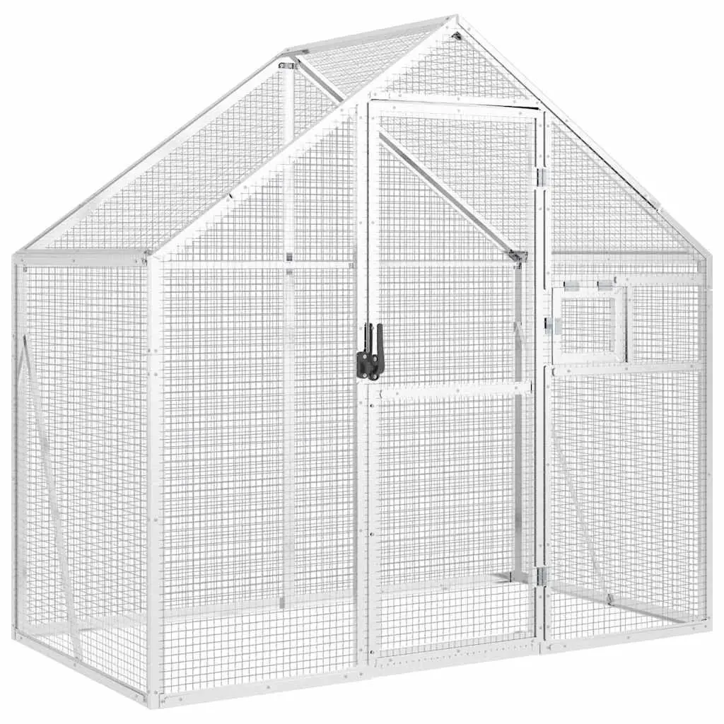 Bird Aviary Aluminium Frame Wire Mesh Cage 179x100x185 cm Silver