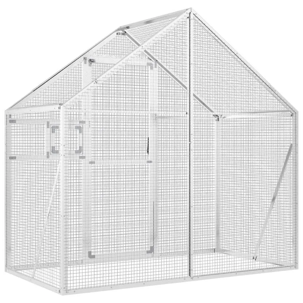 Bird Aviary Aluminium Frame Wire Mesh Cage 179x100x185 cm Silver