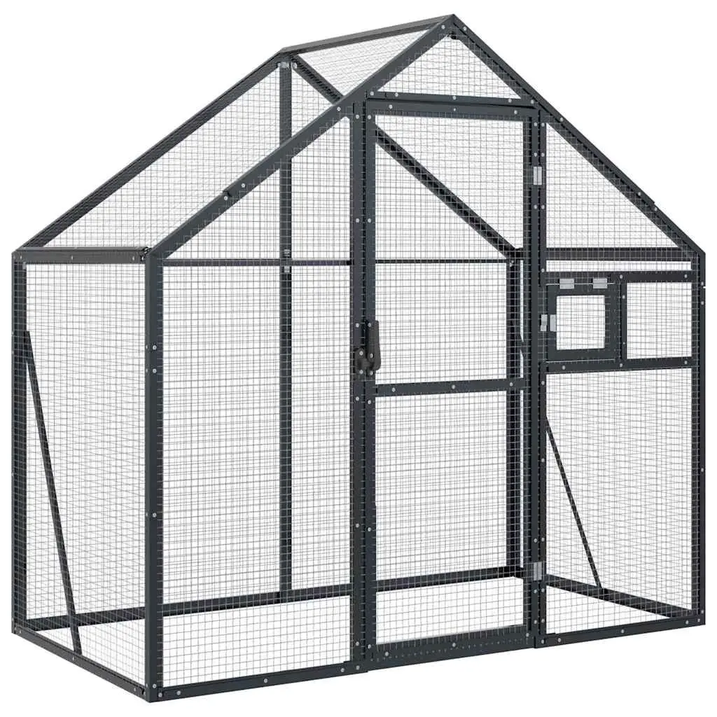 Bird Aviary Aluminium Frame Large Anthracite Outdoor Flight Cage Wire Mesh