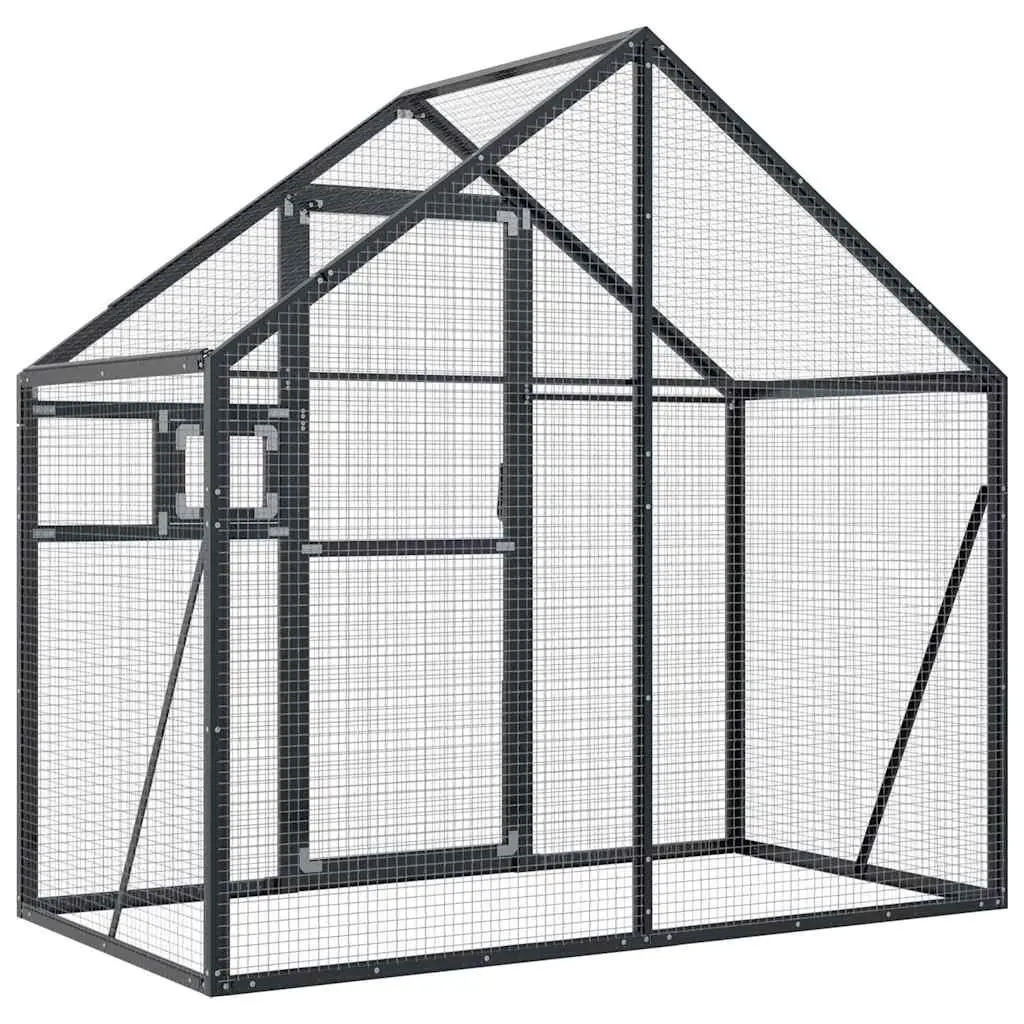 Bird Aviary Aluminium Frame Large Anthracite Outdoor Flight Cage Wire Mesh