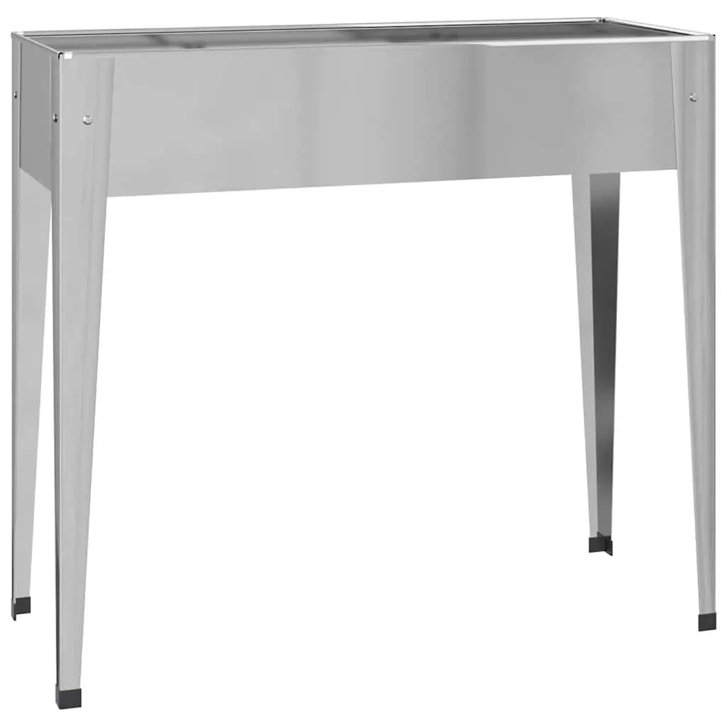 Garden Planter Galvanised Steel 100.5x40.5x90cm Silver High Feet Outdoor