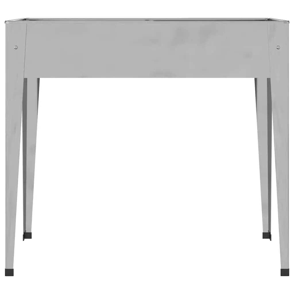 Garden Planter Galvanised Steel 100.5x40.5x90cm Silver High Feet Outdoor