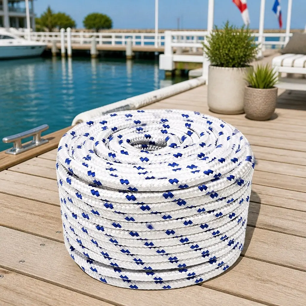 Marine Rope Braided Polypropylene White 12mm 25m Suitable for Sailing Boating Yachting Docking and Rigging Applications