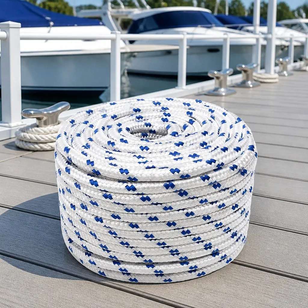 Boat Rope 12mm Polypropylene 100m White Braided Durable Marine Dock Line