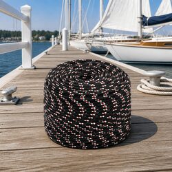 Boat Rope 8mm 25m Black Polypropylene Marine Sailing Rigging Dock Line Coil