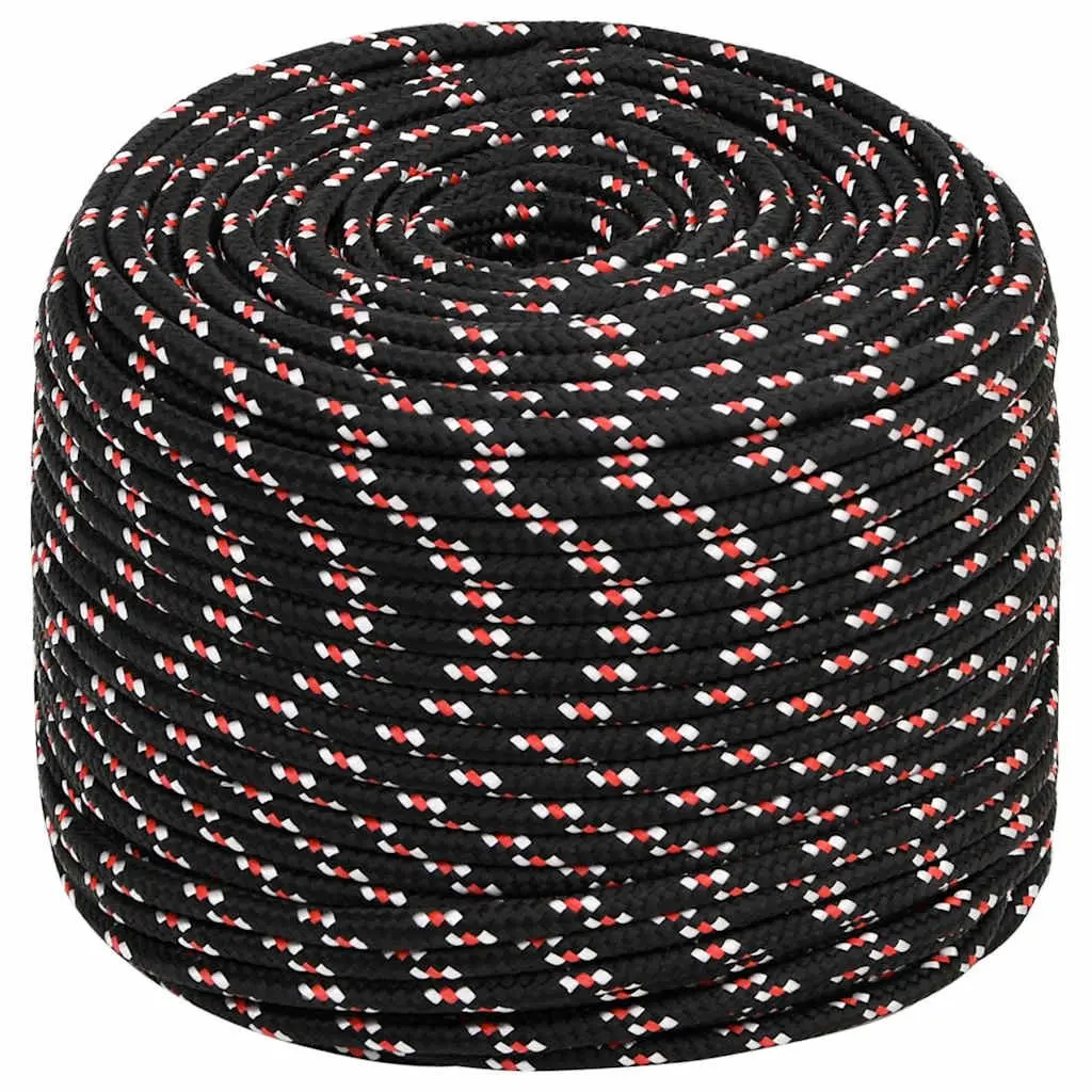 Boat Rope Braided Polypropylene 8mm 25m Black