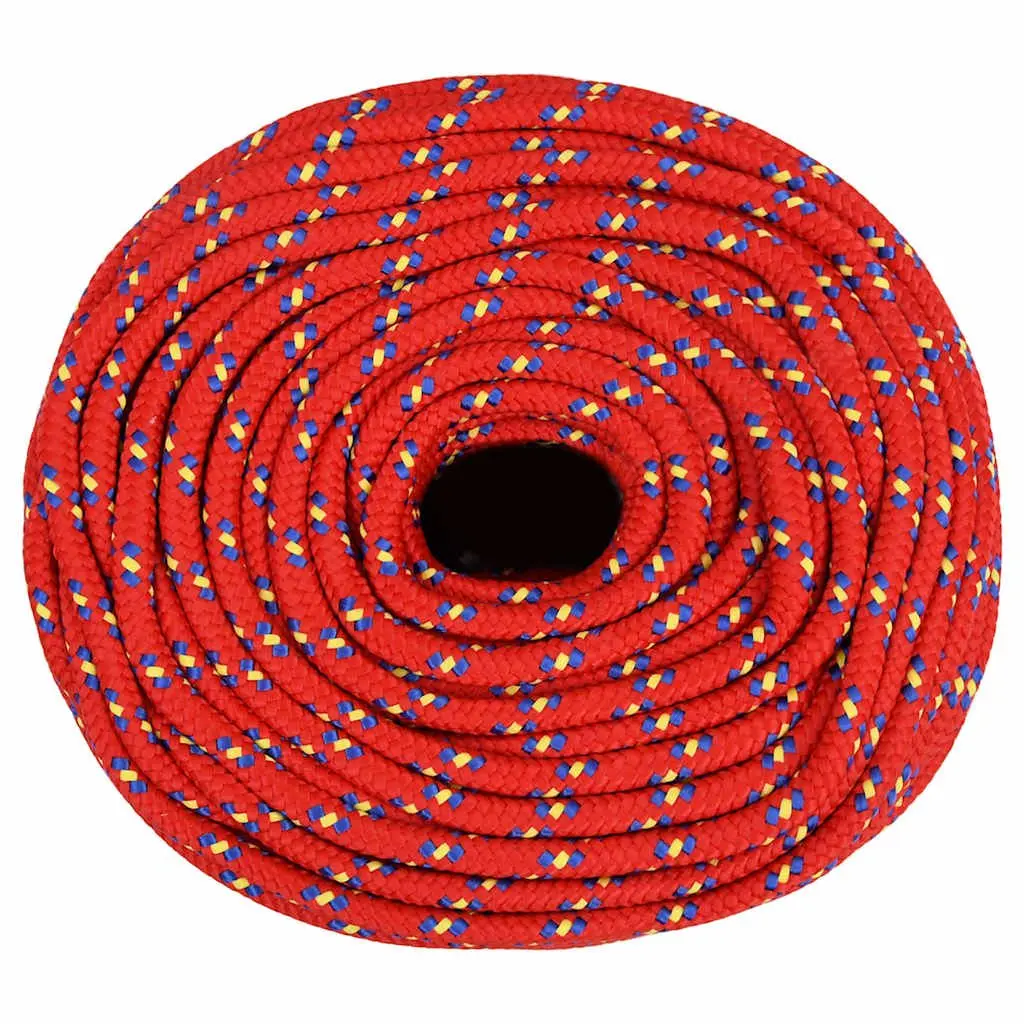 Braided Rope Polypropylene 10mm 100m Red