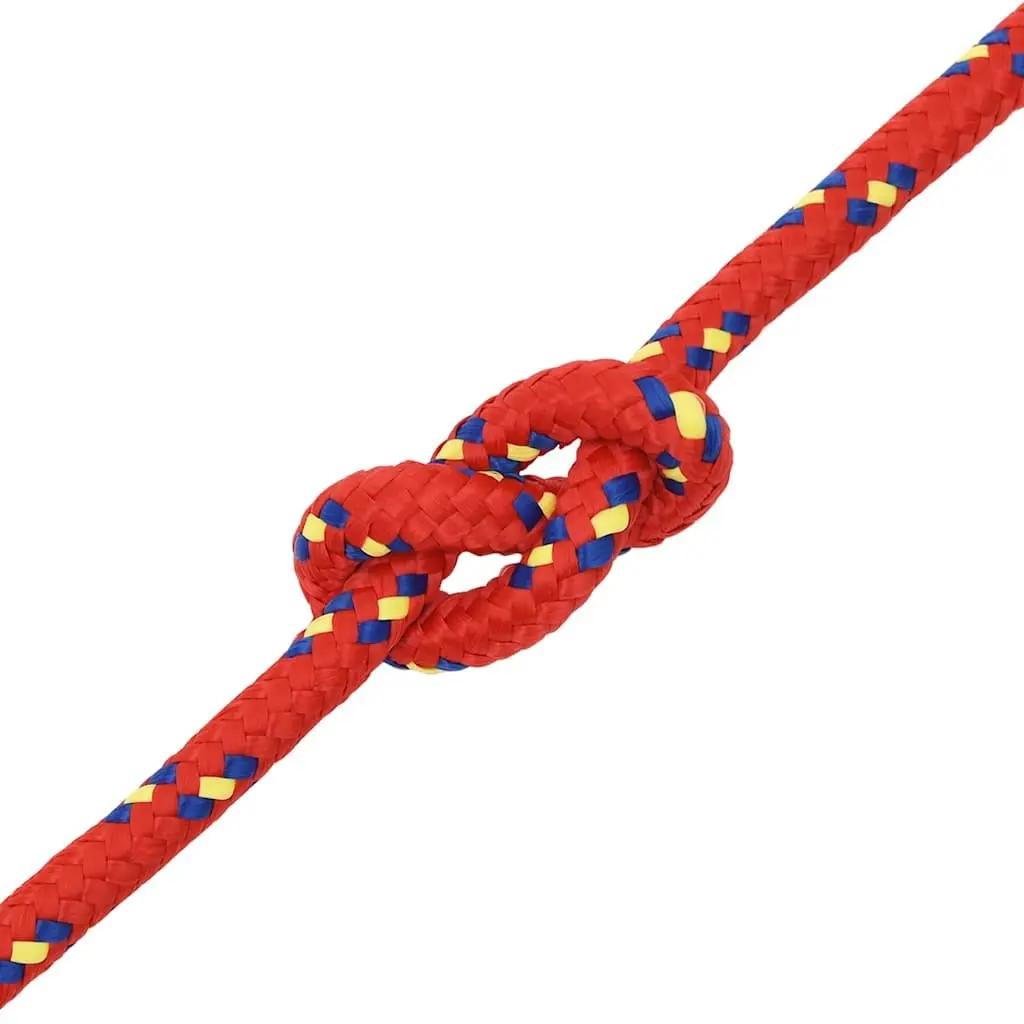 Boat Rope Polypropylene 12mm 25m Red Braided Marine Dock Line