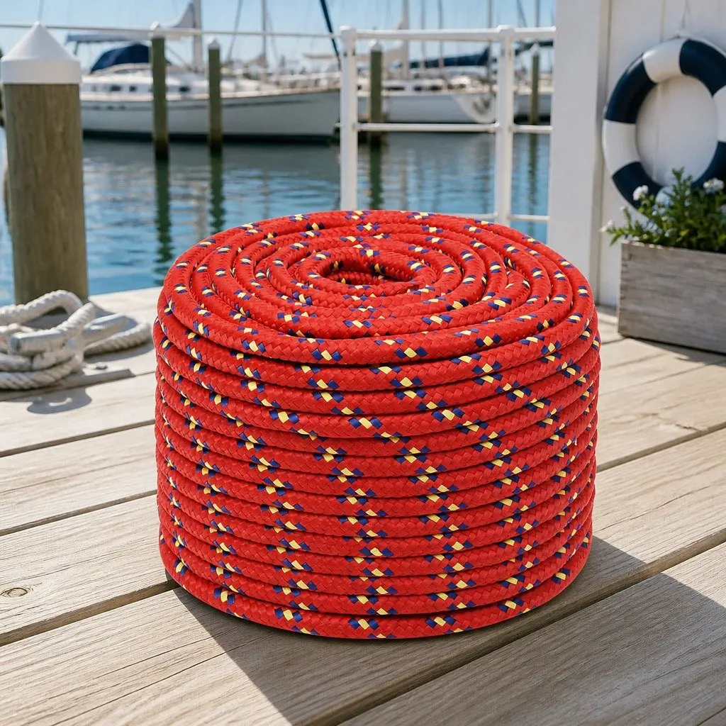 Marine Rope Braided Polypropylene 12mm 100m Red