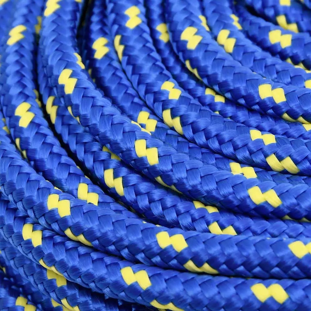 Polypropylene Boat Rope Blue 10mm 25m Braided Durable Weather Resistant Marine Dock Line Rigging Cable