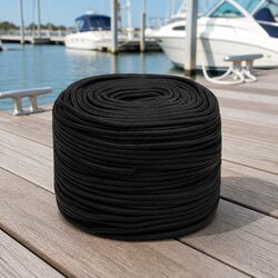 Practical 10mm Black Boat Rope 50m for Everyday Use