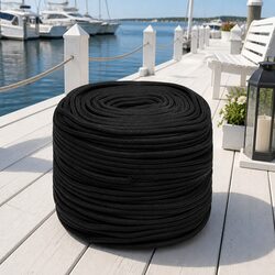 Practical 10 mm Black Boat Rope for Various Uses