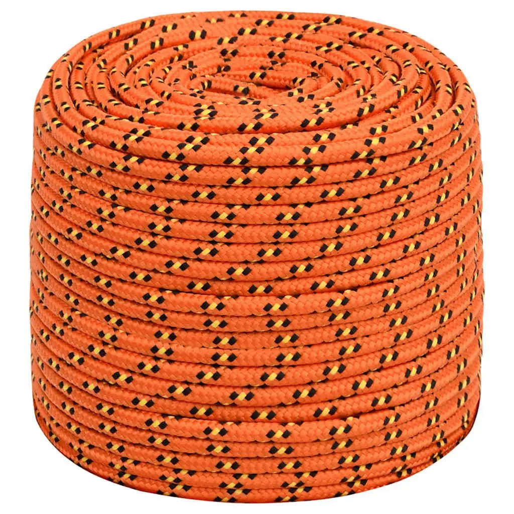 Marine Rope Braided Polypropylene 6mm 50m Orange