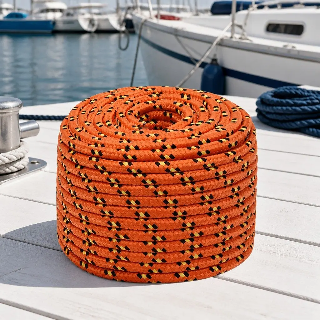 Boat Rope Braided Polypropylene 12mm Orange 100m