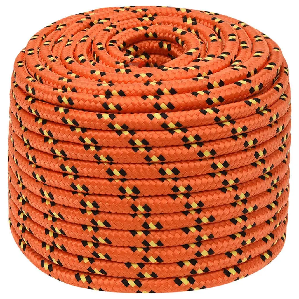 Boat Rope Braided Polypropylene 12mm Orange 100m