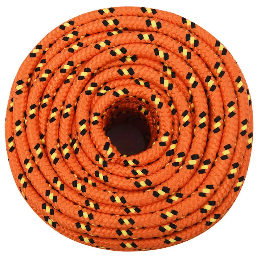 Boat Rope Braided Polypropylene 12mm Orange 100m