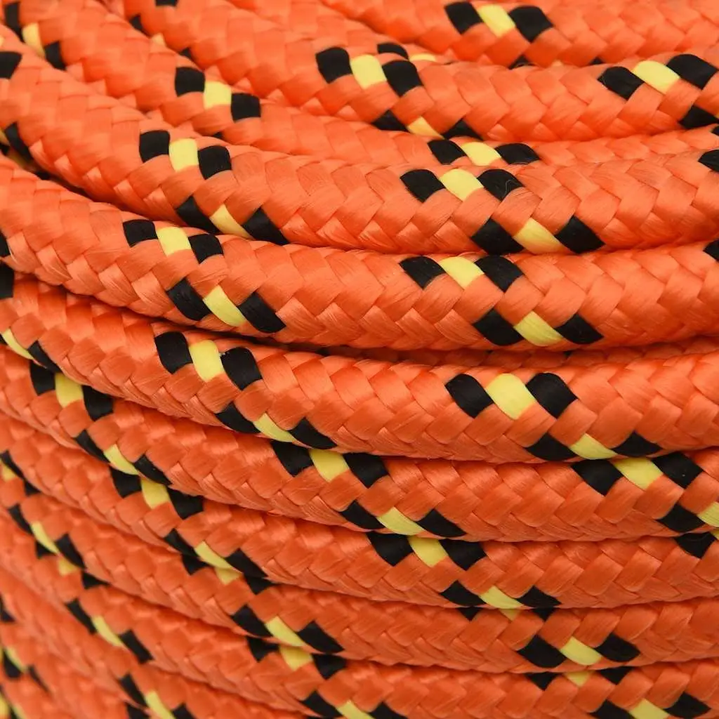 Boat Rope Braided Polypropylene 12mm Orange 100m