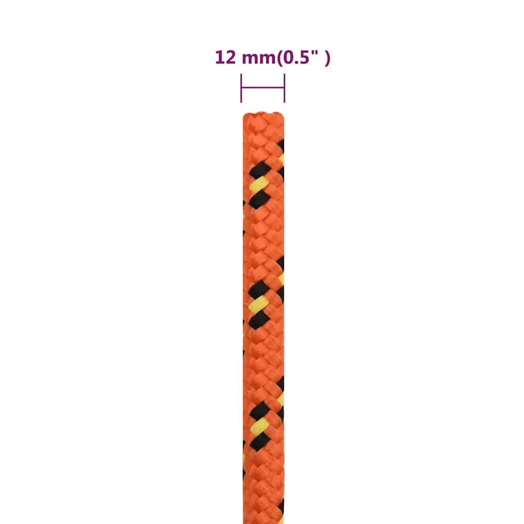 Boat Rope Braided Polypropylene 12mm Orange 100m