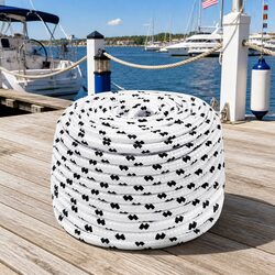 Braided Boat Rope White 6mm x 100m Polyester Marine Rigging Rope Hardware