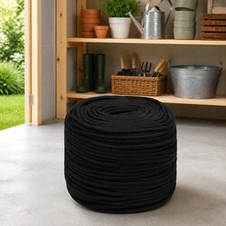 Work Rope Black 6mm 50m Braided Polyester Cord General Purpose Hardware