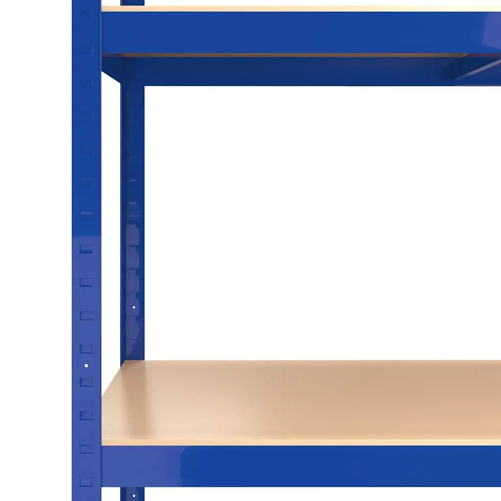 Industrial Storage Shelves Steel Engineered Wood 5-Layer Blue 3 Piece