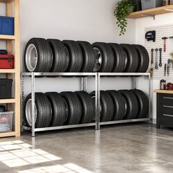 2-Layer Tire Racks for Home and Workshop Use