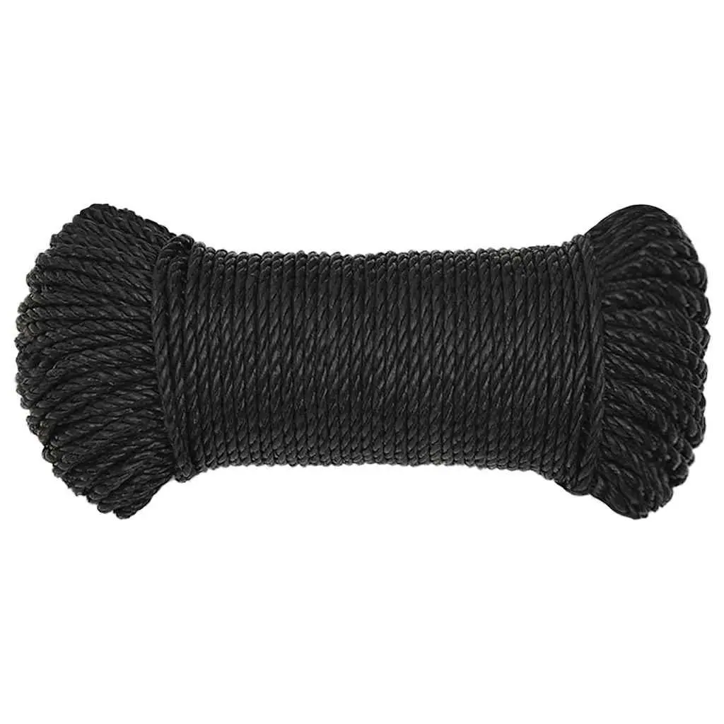 Work Rope Twisted Polypropylene 6mm 50m Black