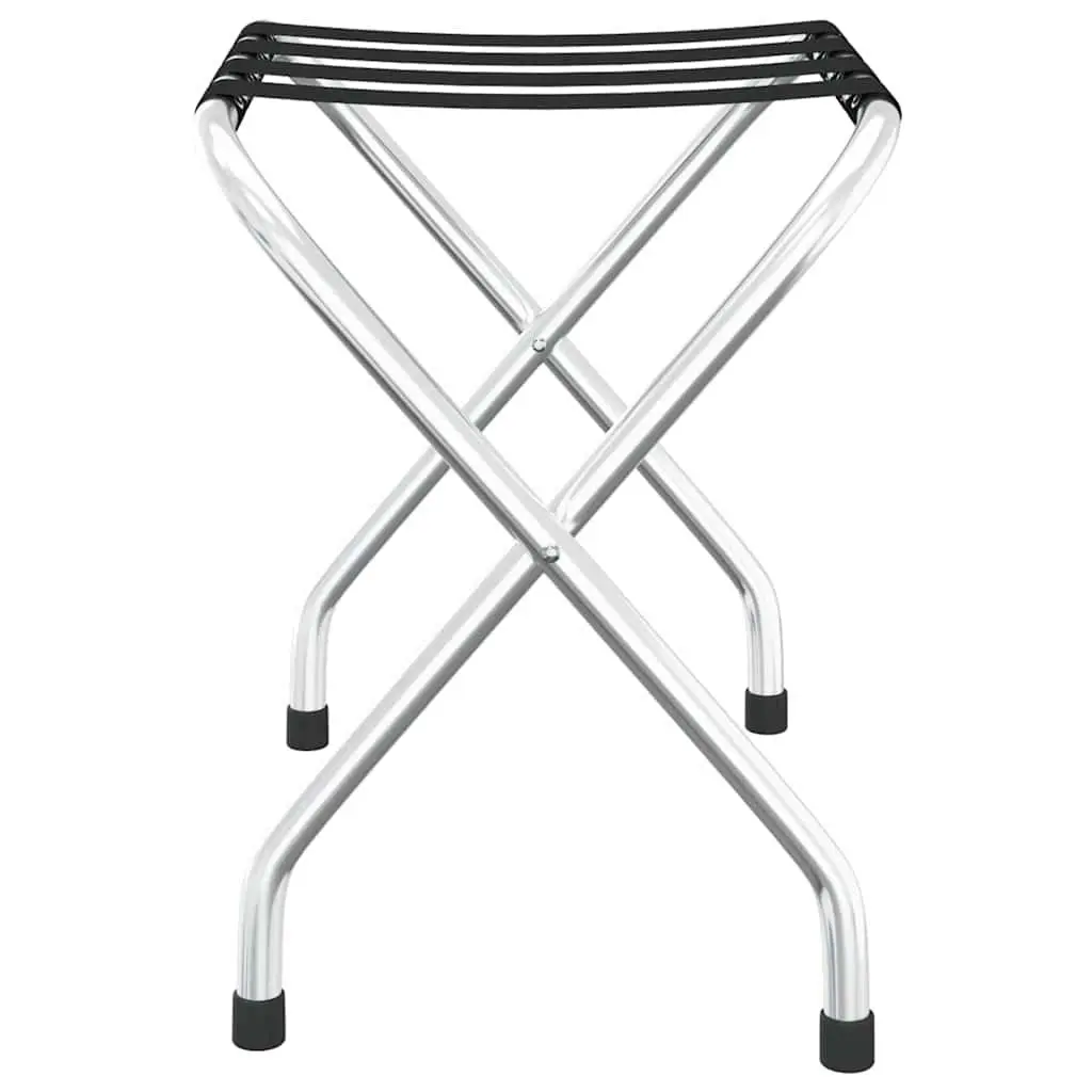Luggage Rack Steel Frame Foldable Silver 56x40x49cm