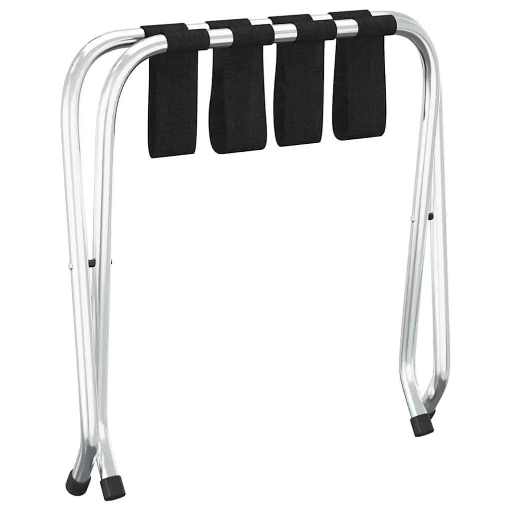 Luggage Rack Steel Frame Foldable Silver 56x40x49cm