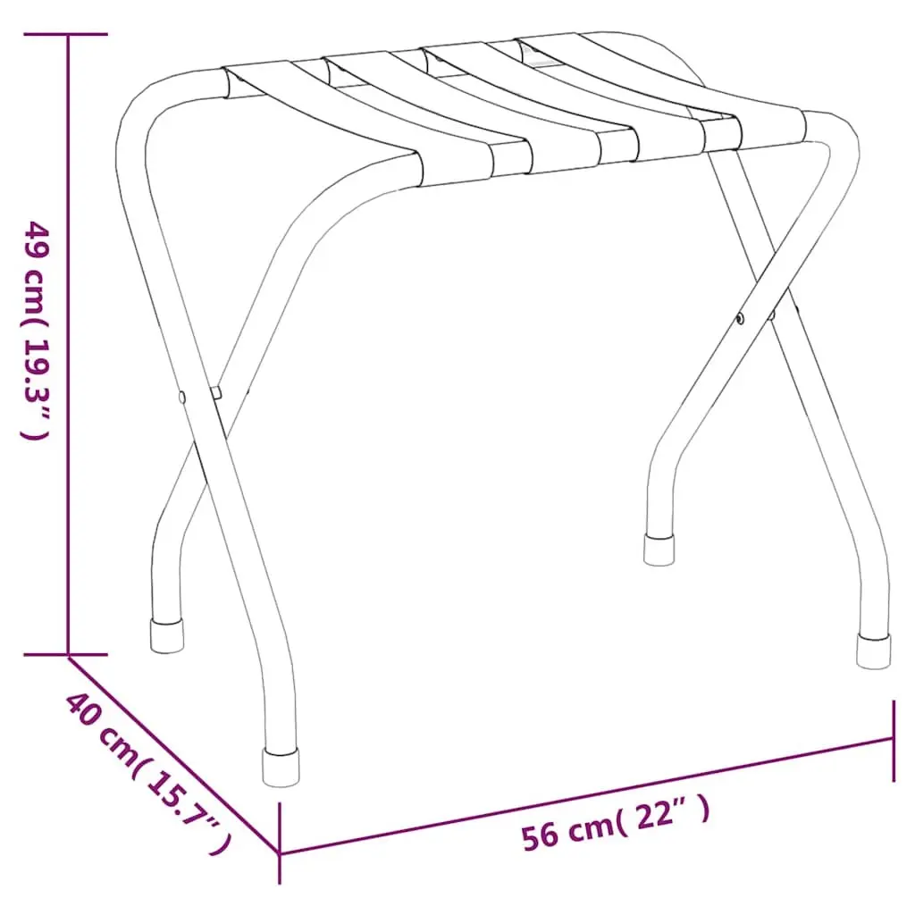 Luggage Rack Steel Frame Foldable Silver 56x40x49cm