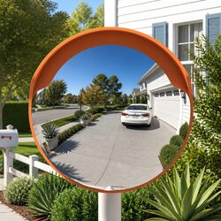 Practical Orange 30cm Convex Traffic Mirror for Driveways