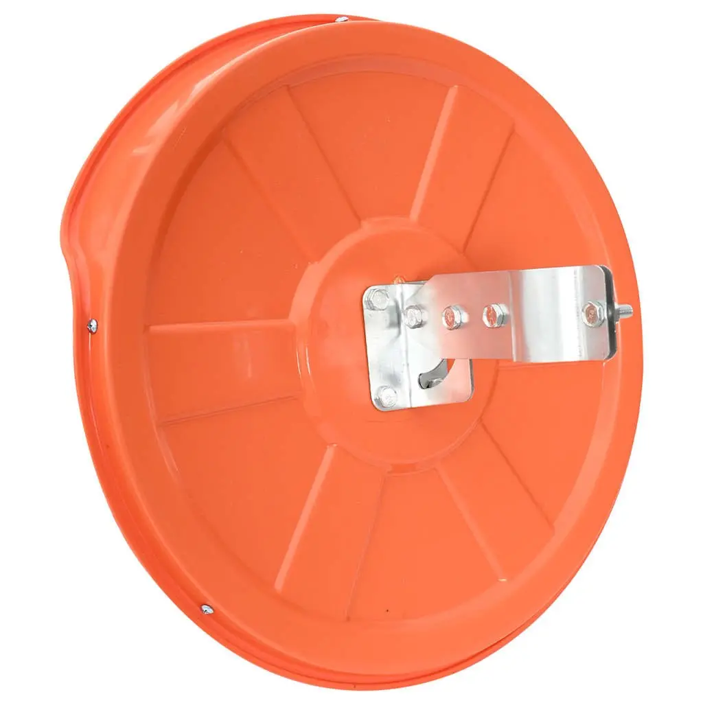 30cm Orange Convex Traffic Mirror Outdoor Polycarbonate Lightweight Shatterproof Security Safety