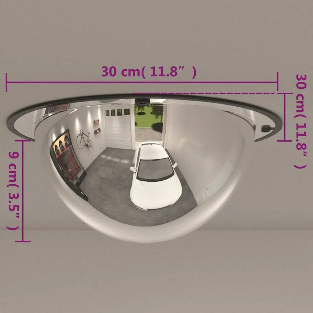 30cmAcrylicTrafficMirrorOutdoorConvexWideAngleSafetyDomed