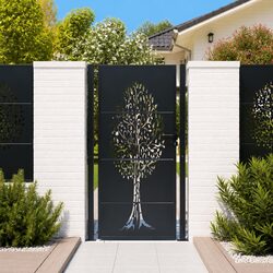 Practical Outdoor Gate with Laser-Cut Design for Your Garden
