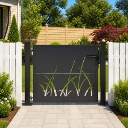 Garden Gate Anthracite 100x75 cm Steel Laser-Cut Design Outdoor Fencing Entrance