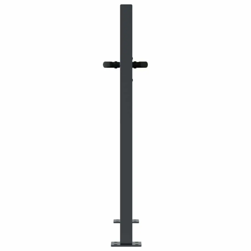 Garden Gate Anthracite Steel 100x100 cm Laser-Cut Design Outdoor Fencing Entry