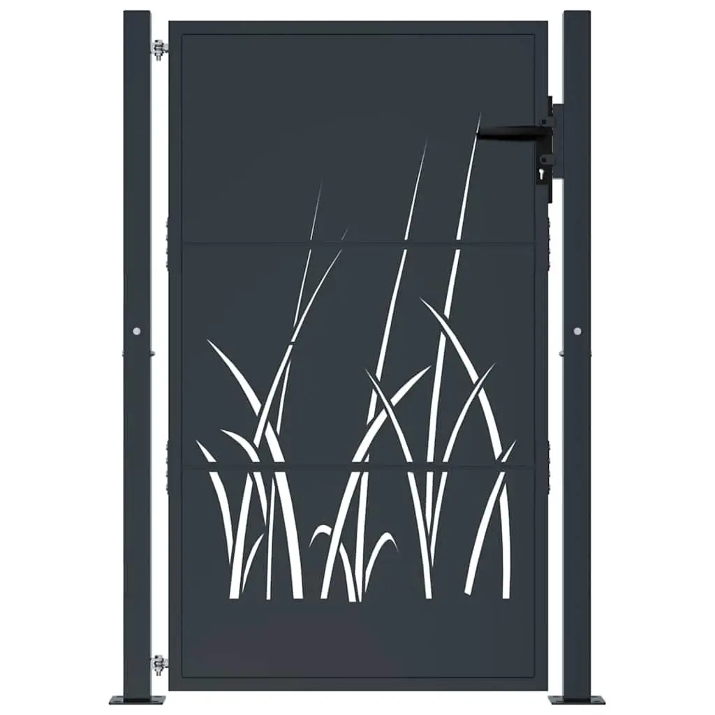 Garden Gate Anthracite Steel Laser-Cut Design Lockable Entry Fence Gate