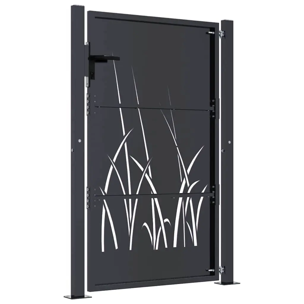 Garden Gate Anthracite Steel Laser-Cut Design Lockable Entry Fence Gate