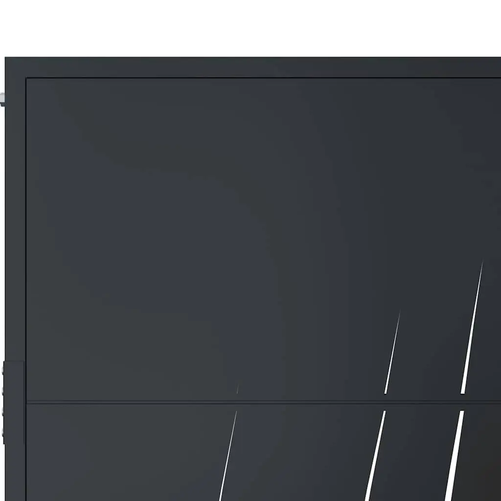 Garden Gate Anthracite Steel Laser-Cut Design Lockable Entry Fence Gate