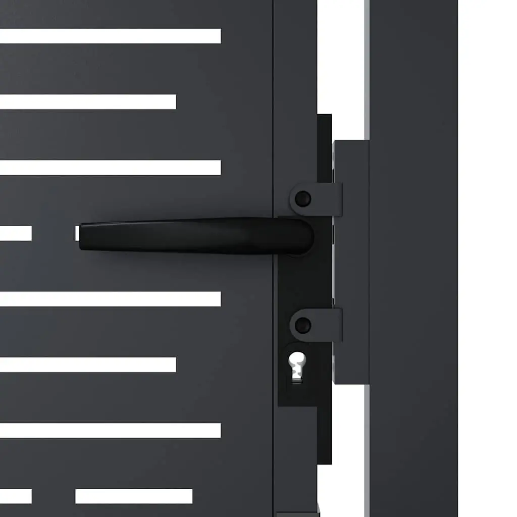 Garden Gate 100x75 cm Anthracite Steel Square Laser-Cut Design Outdoor Patio