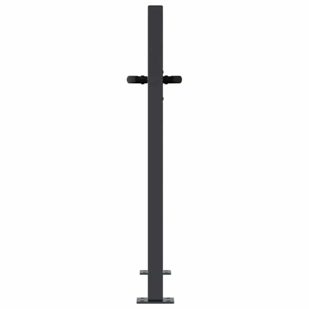 Garden Gate Anthracite 100x100 cm Steel Square Laser-Cut Design Lockable
