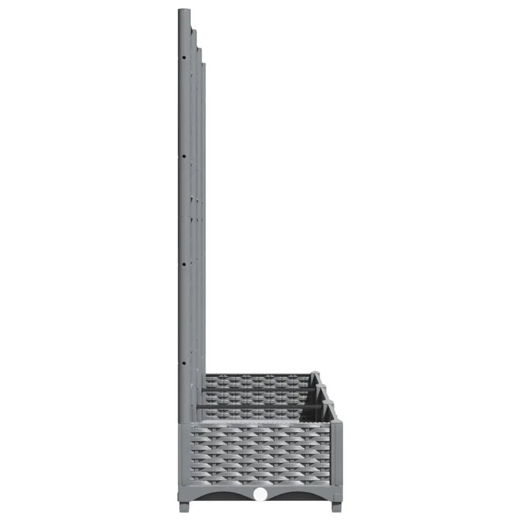 Garden Planter Grey Integrated Trellis Climbing Plant Support 120x40x121.5 cm