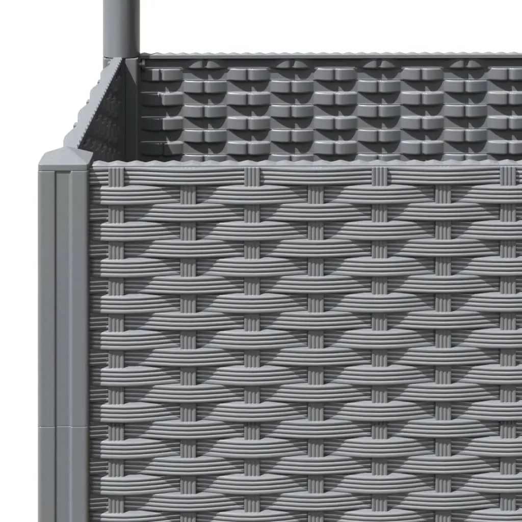 Garden Planter Polypropylene Grey 120x40x136cm with Integrated Trellis for Climbing Plants