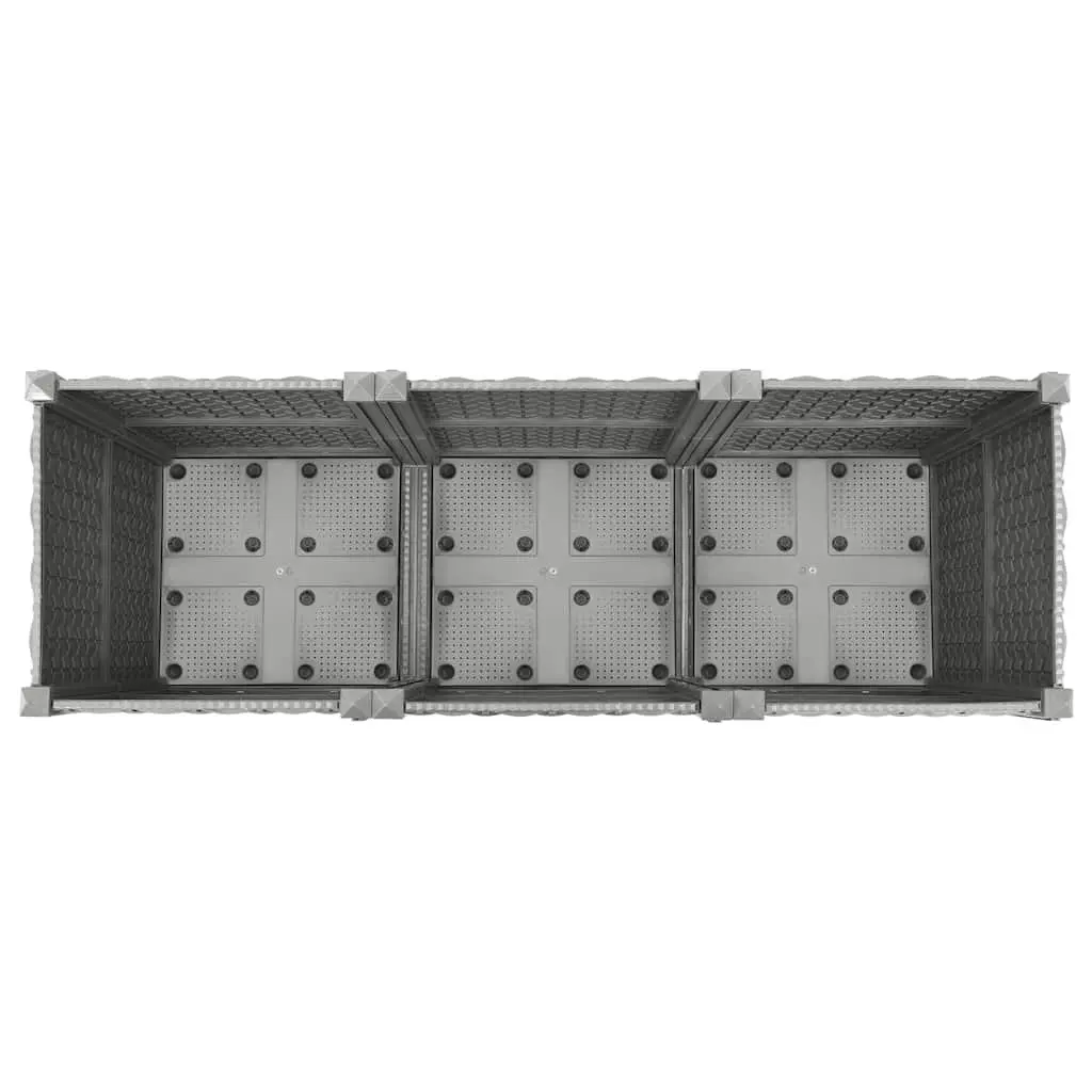 Garden Planter Box Polypropylene Rattan Pattern 120x40x38cm Grey Durable Outdoor Raised Bed