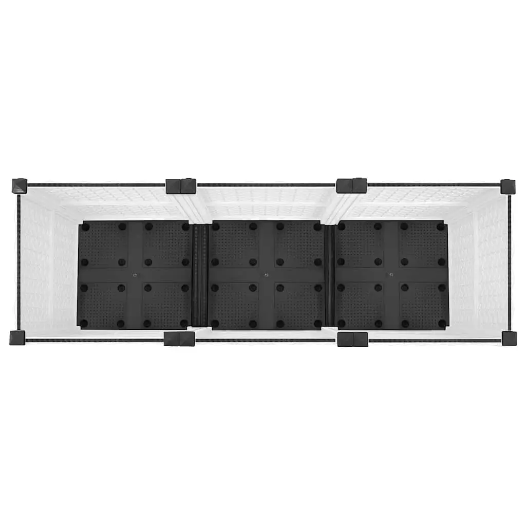 Garden Planter Box Polypropylene Grey 120x40x38cm Outdoor Raised Bed Rattan Pattern