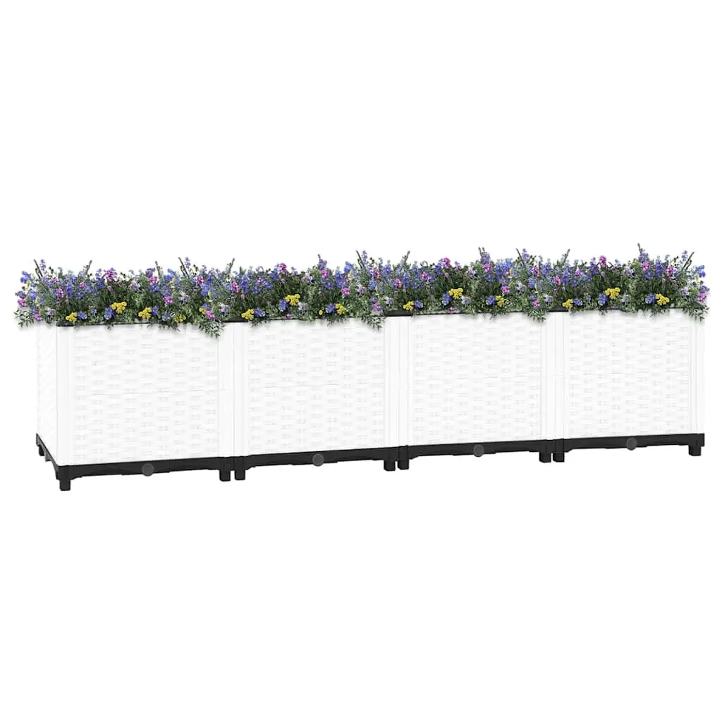 Raised Bed Grey Polypropylene 160x40x38cm Durable Flower Planter Box
