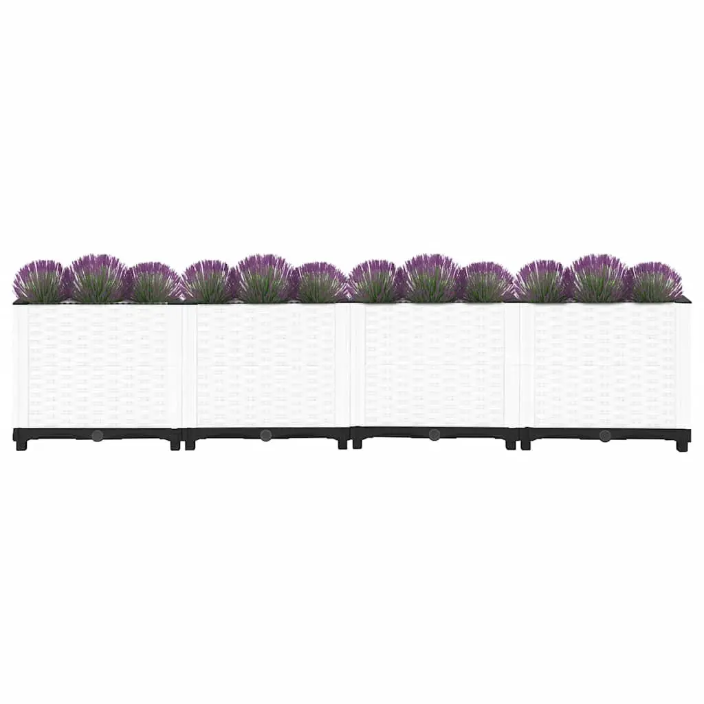 Raised Bed Grey Polypropylene 160x40x38cm Durable Flower Planter Box